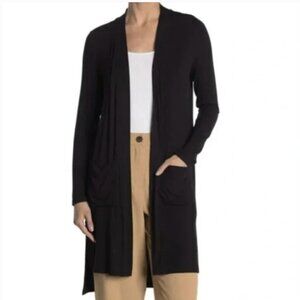 Catherine Malandrino Black Viscose Blend Duster Size Medium